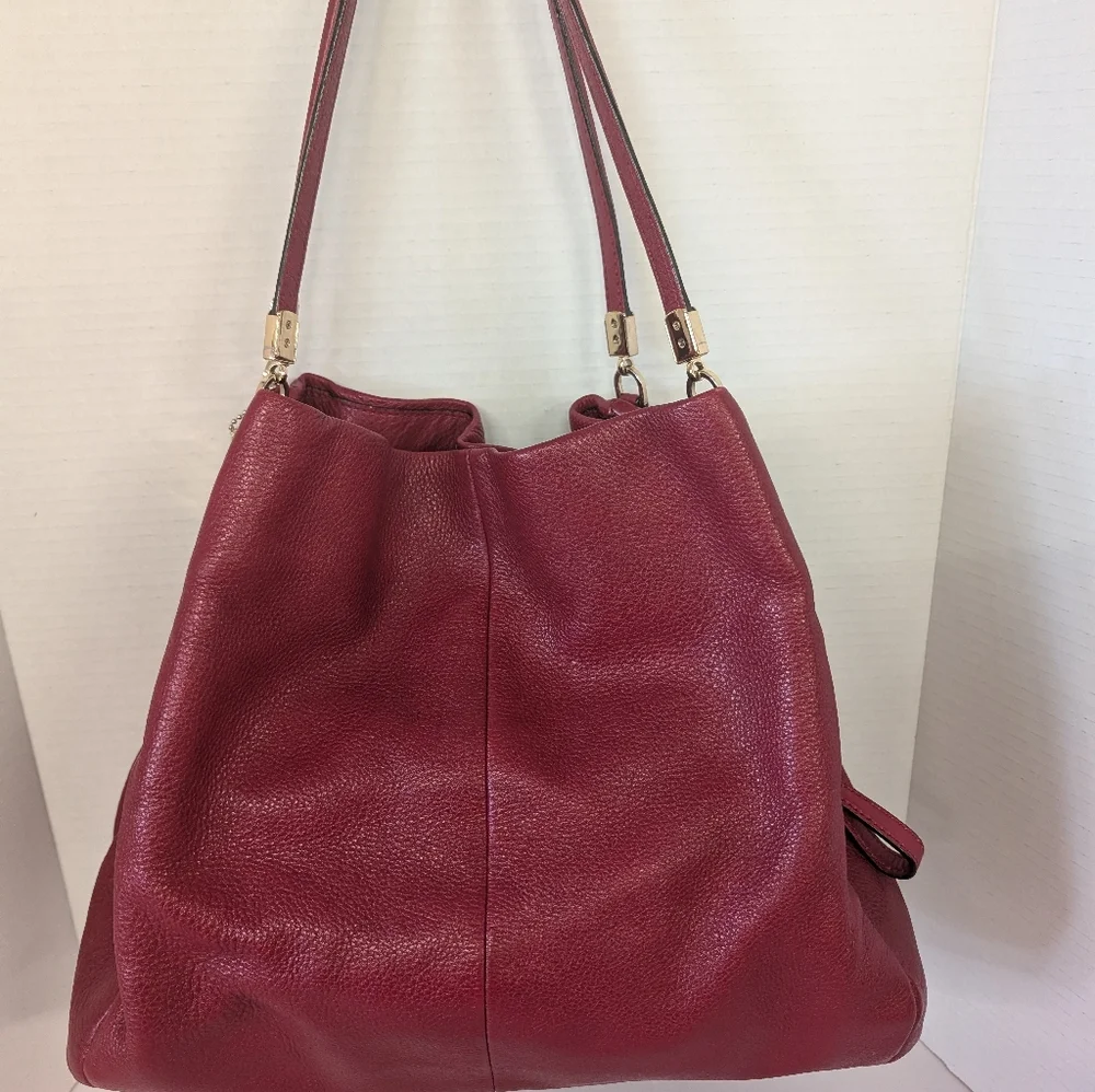 Coach Bag Madison Phoebe Cranberry Red Leather Shoulder Hobo H24621 From 2013
